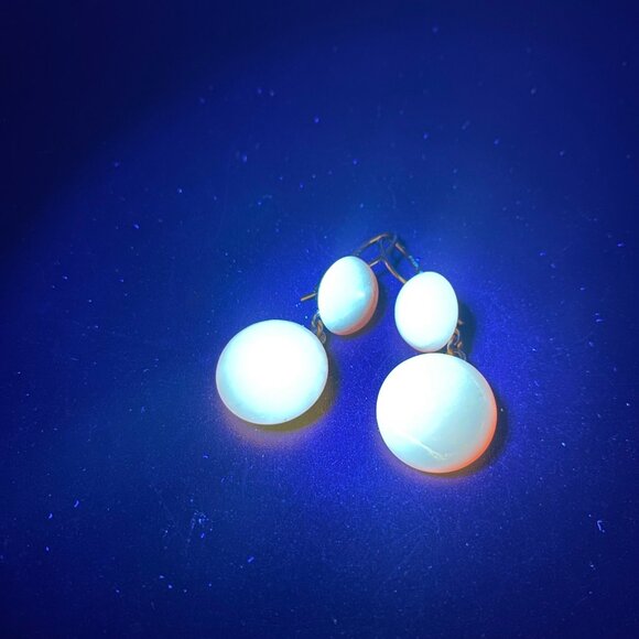 Vtg Baltic Amber Earrings Soviet 875 Silver USSR Hallmark Mid Century Hinge Back - Picture 13 of 16